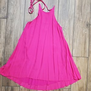 Halter Pink High-Low Dress with Pockets!